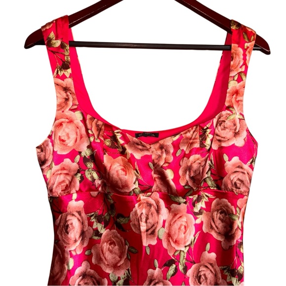 Wild Fable Women’s Satin Maxi Dress Red Floral Bodycon Size M NWT - Picture 3 of 16